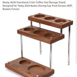 3-Tier Wooden Coffee Tool Storage Stand